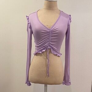 H&M Lilac Ruched Crop Top